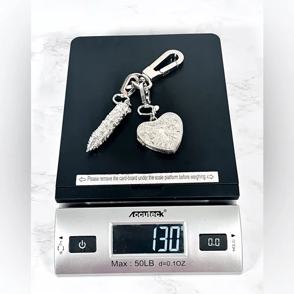 Joy Mangano Silver Bag Charm Keychain Accessory - Picture 11 of 11